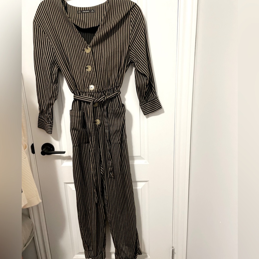 Brown, Tan and White Zara Jumpsuit Size 4. Never worn